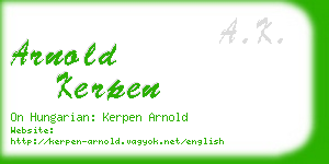 arnold kerpen business card